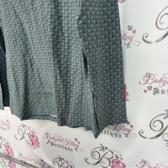 Fashion essentials by basic elements long sleeve boho Gray Patterned Blouse - Picture 4 of 8